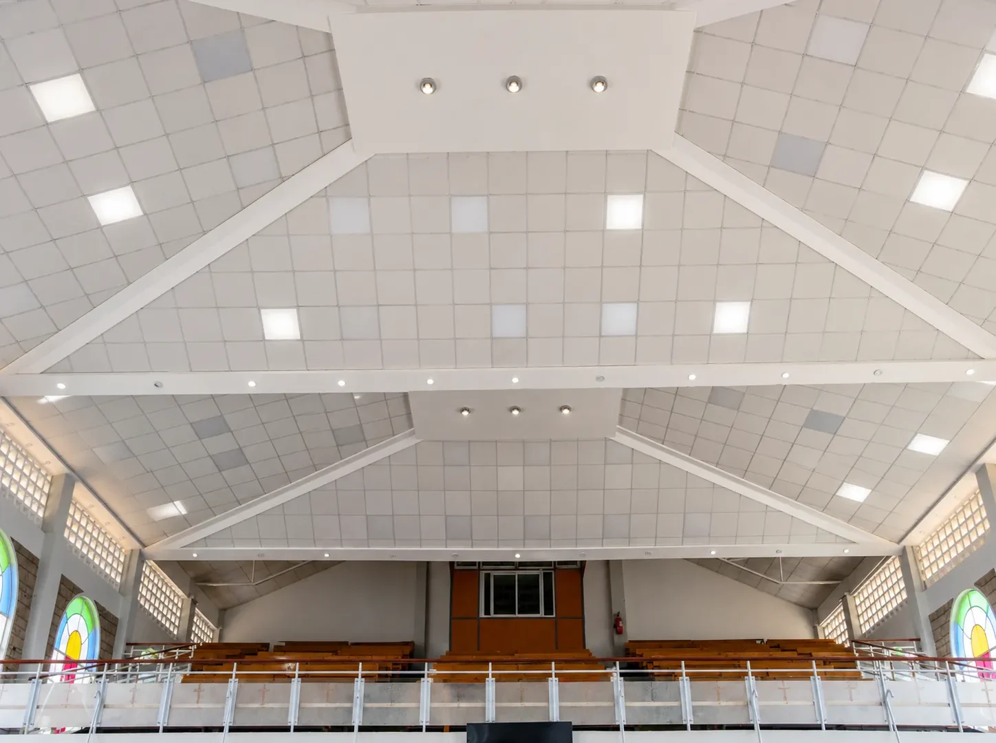 Acoustic Treatment vs Soundproofing: What Your Church, Office or Studio in Kenya Needs 1 Church interior in Kenya with an acoustic tile ceiling, PCEA Kaahawa Farmers
